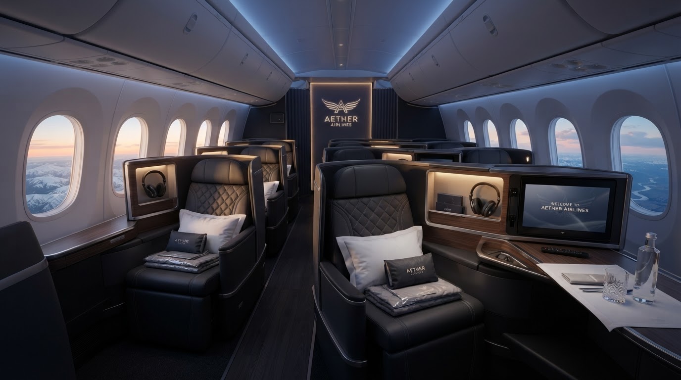 Cathay Pacific business class cabin